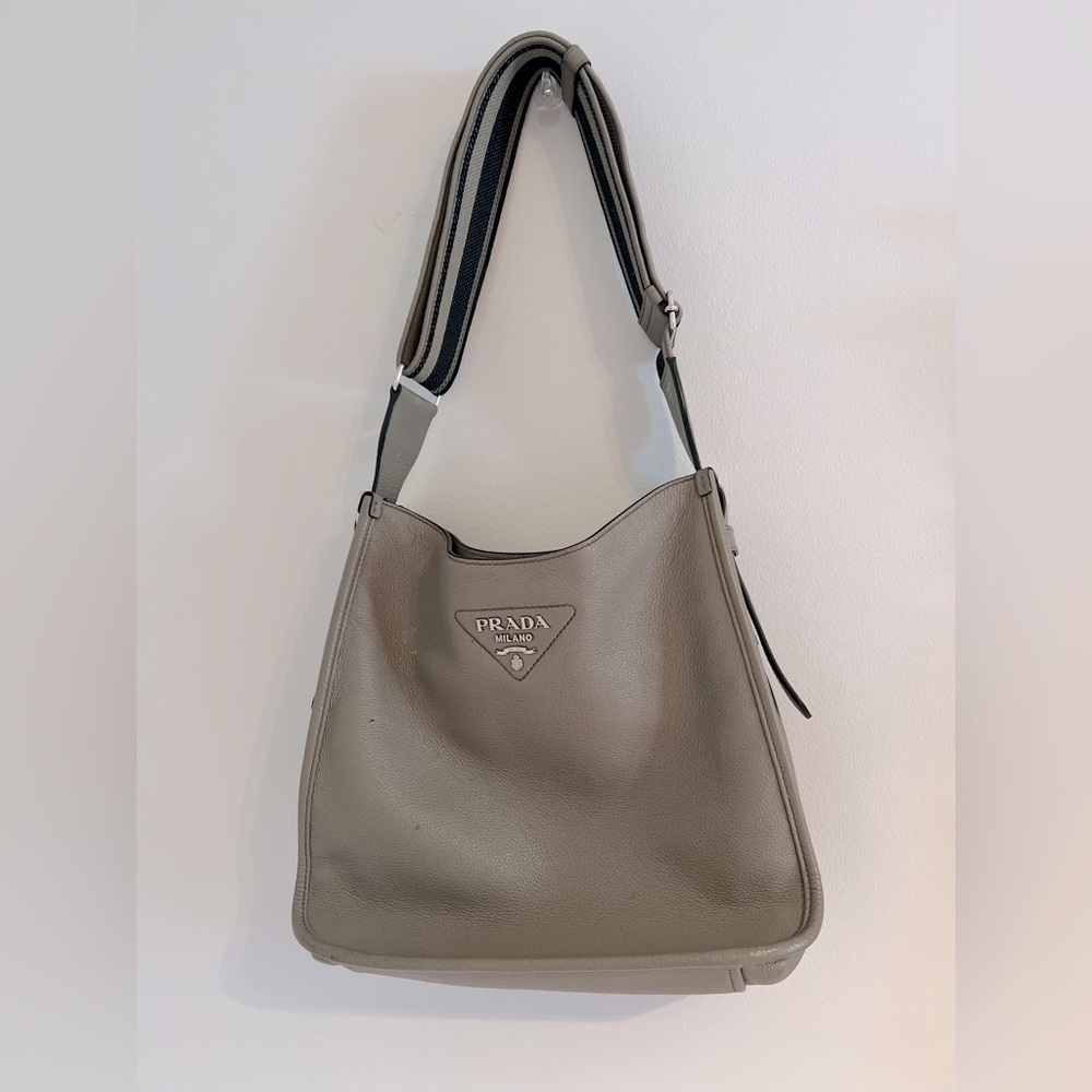 Prada Leather Hobo in Clay (large)
